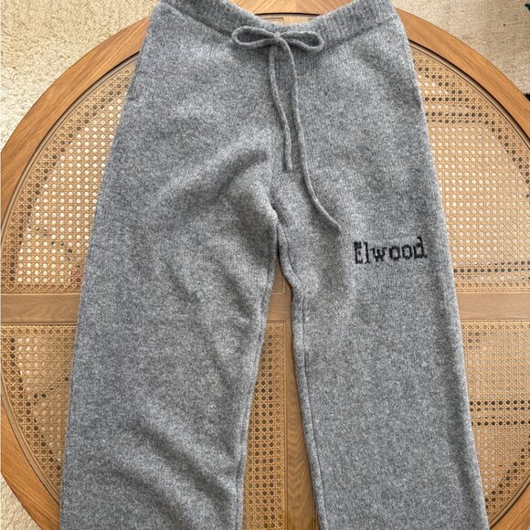 Mens ELWOOD Intarsia Logo Baggy Knit Sweatpants - Picture 2 of 15